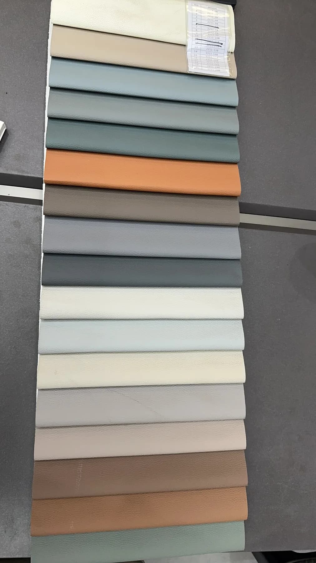 Custom PVC Leather color and texture samples